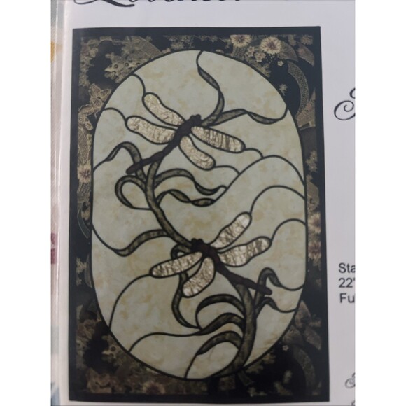 Dragon Fly Stained Glass Quilt Pattern Wall Quilt Lovenest Designs Diana Moore - Picture 2 of 3
